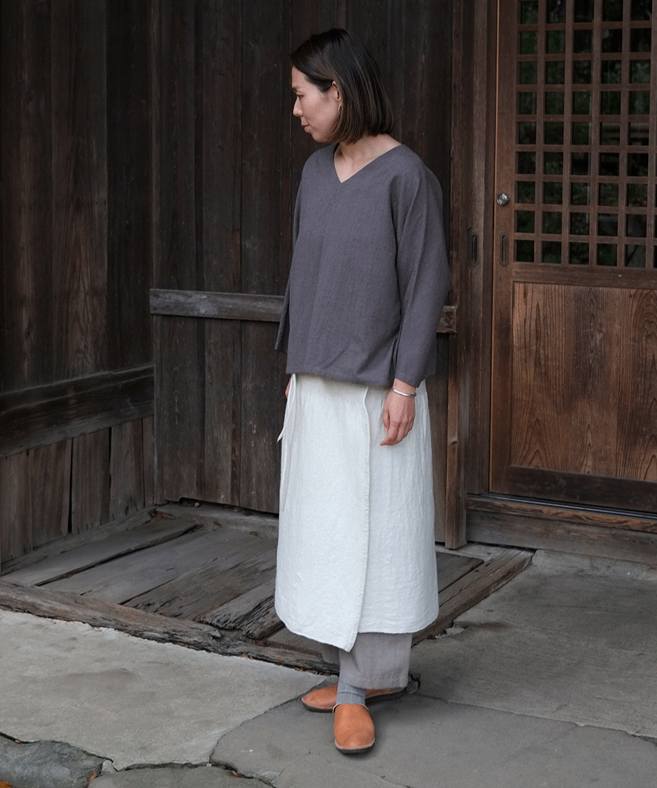 White wool 2025 wrap skirt