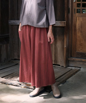 Koti series | Pants, Wool & silk, Red & Charcoal mix stripe, 6870wR