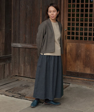 Koti series | Skirt, Wool & silk, Charcoal & Green 2 tone, 6902wCGrt