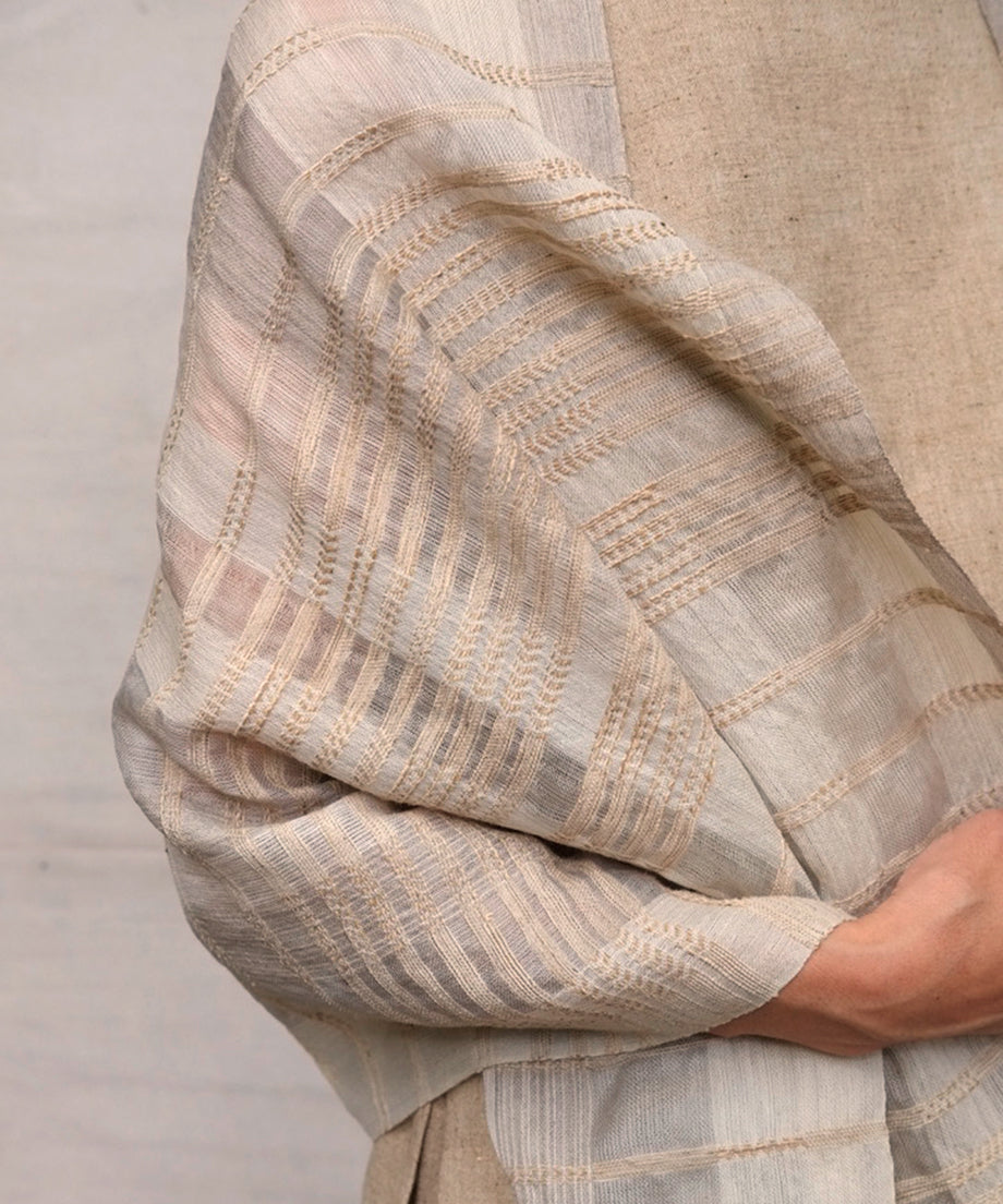 【Tiwa】STOLE Stole | Shadi, white, 2710WG – Maki Textile Studio