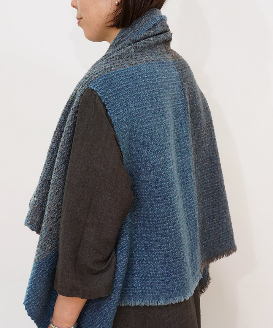 Kalpa cape vest | Himalayan wool, indigo, 5192GI