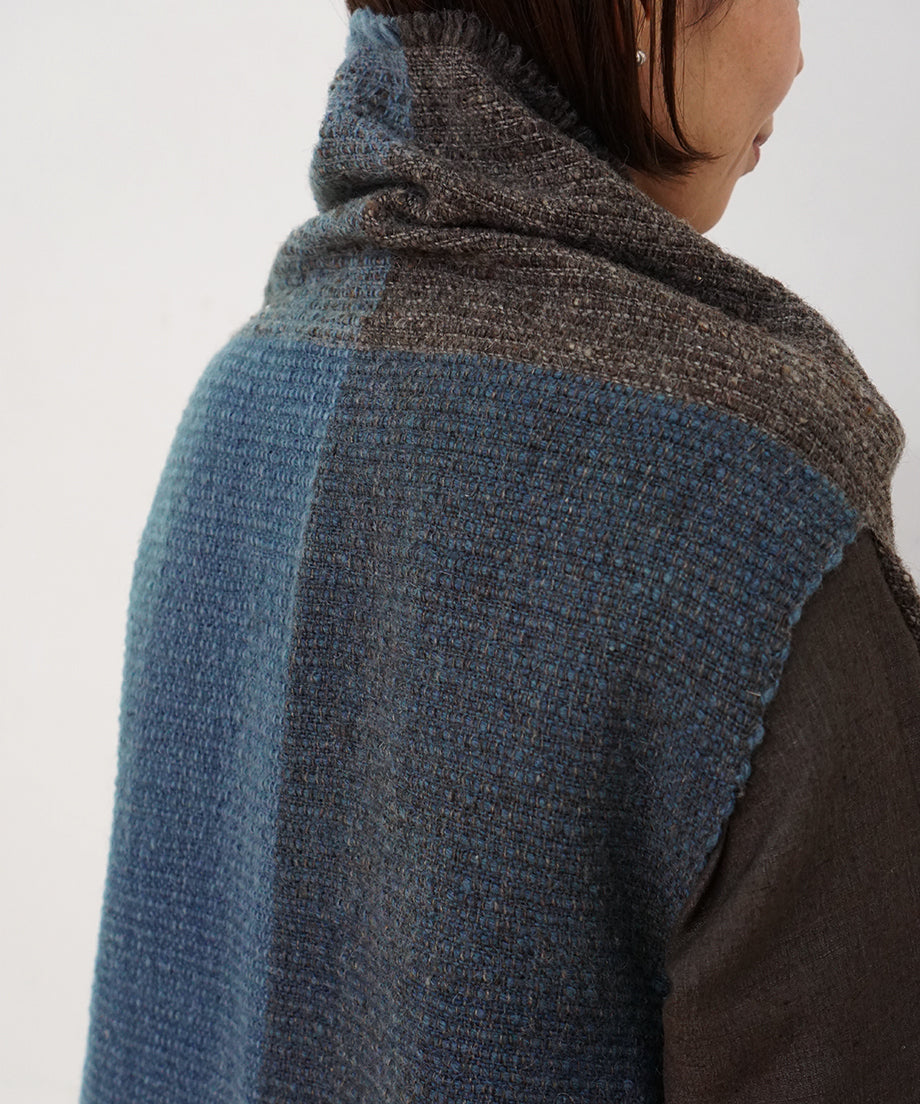 Kalpa cape vest | Himalayan wool, indigo, 5192GI