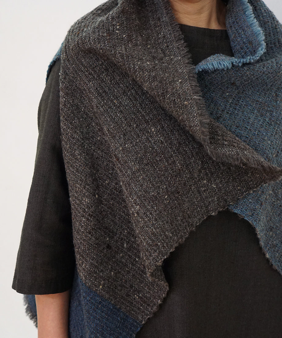 Kalpa cape vest | Himalayan wool, indigo, 5192GI