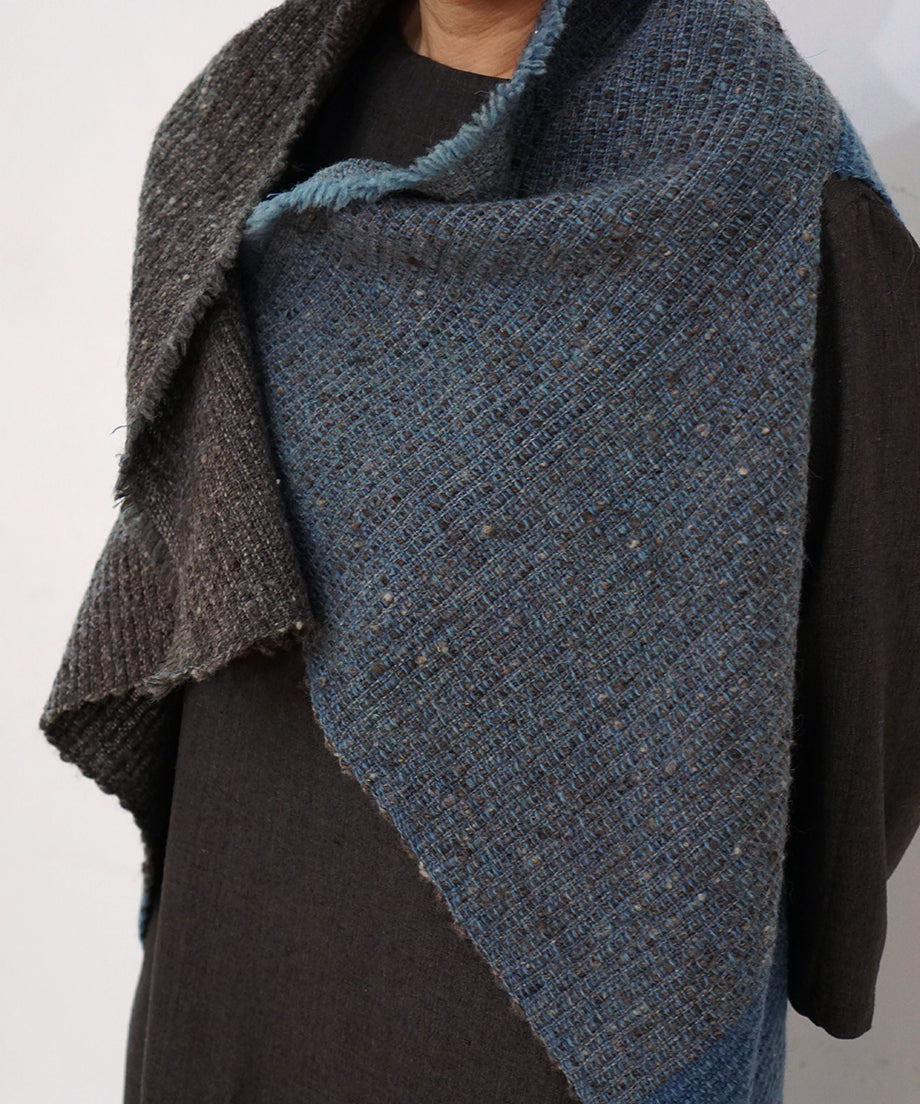 Kalpa cape vest | Himalayan wool, indigo, 5192GI