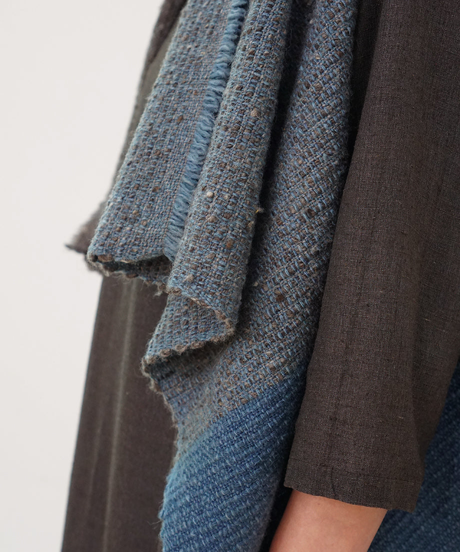 Kalpa cape vest | Himalayan wool, indigo, 5192GI