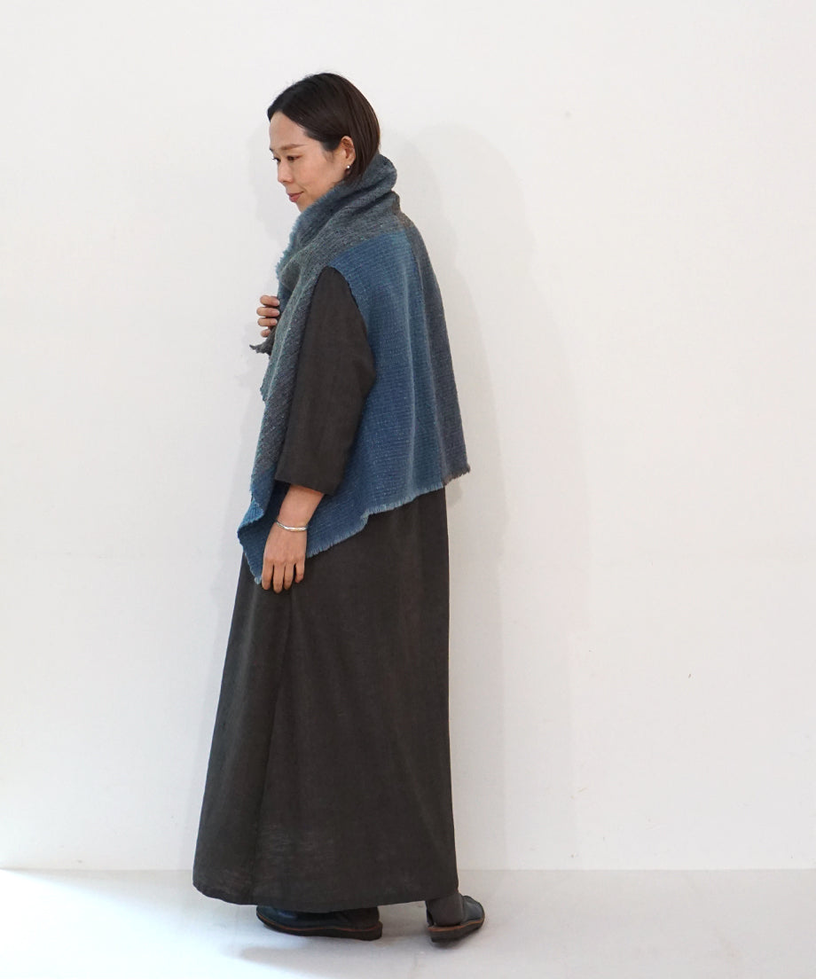 Kalpa cape vest | Himalayan wool, indigo, 5192GI