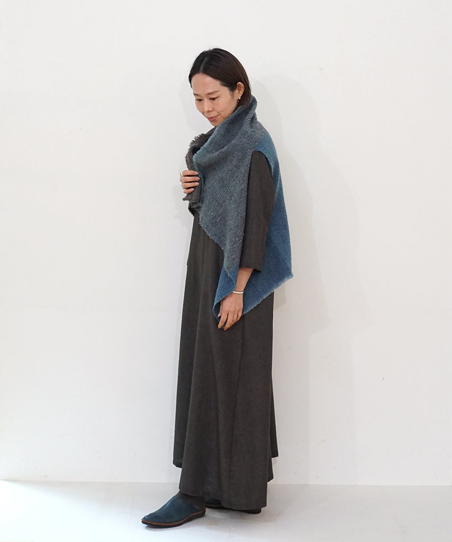 Kalpa cape vest | Himalayan wool, indigo, 5192GI