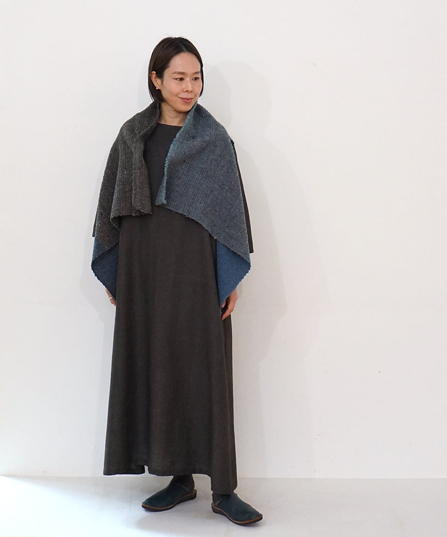 Kalpa cape vest | Himalayan wool, indigo, 5192GI