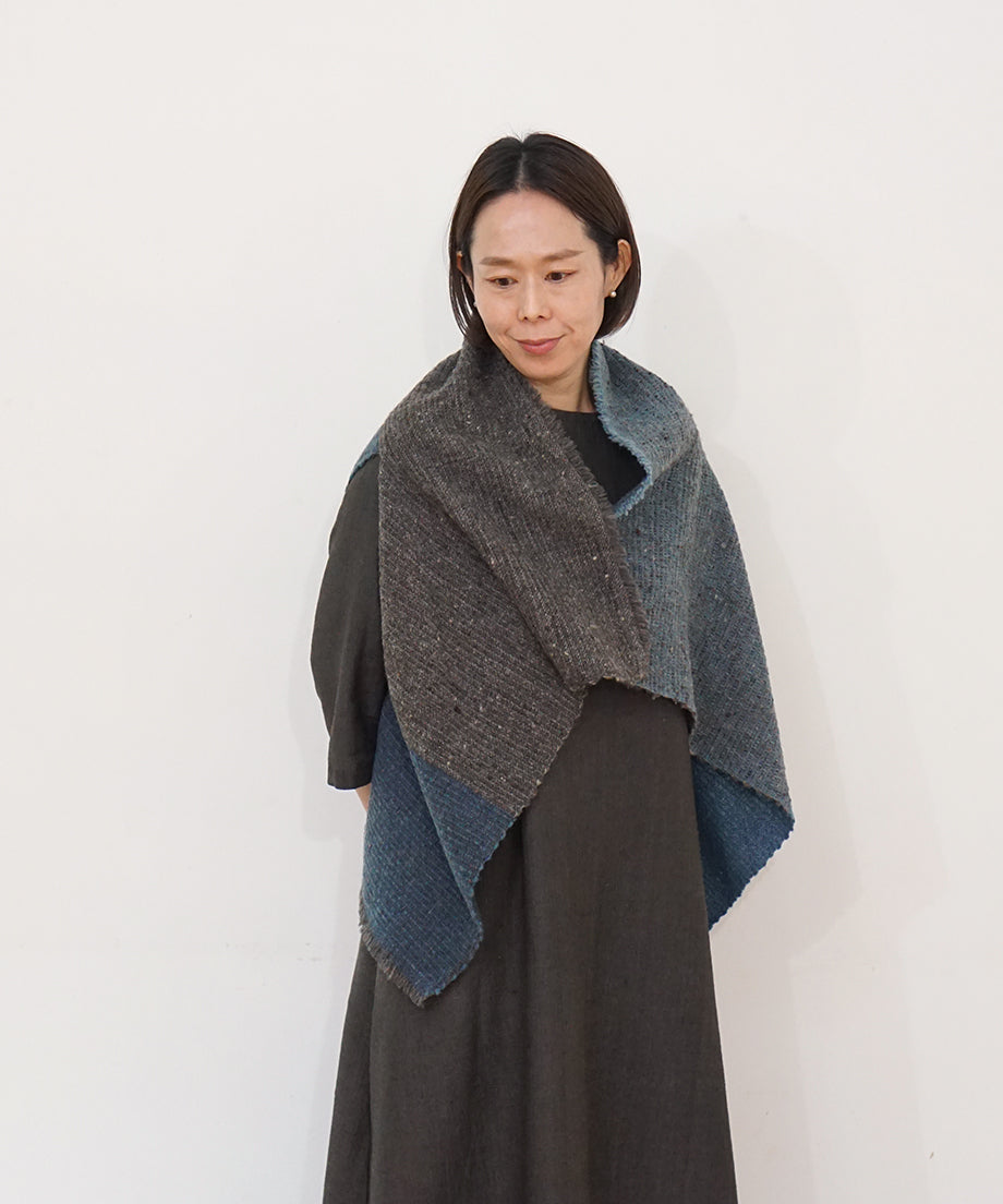 Kalpa cape vest | Himalayan wool, indigo, 5192GI