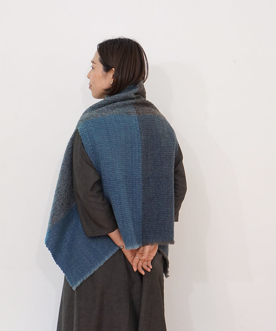Kalpa cape vest | Himalayan wool, indigo, 5192GI