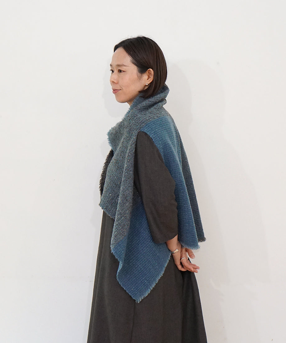 Kalpa cape vest | Himalayan wool, indigo, 5192GI