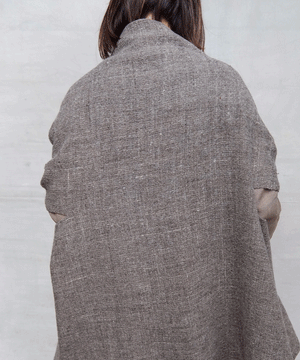 Fukufuku series | Cape vest long, Himalayan wool, Medium gray, 5207MG