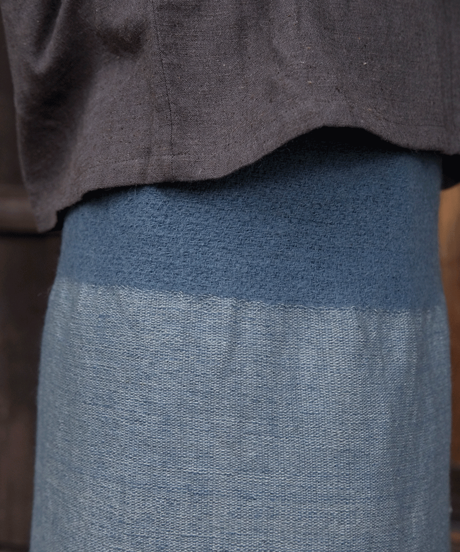 Wrap skirt | Trapezoid, Himalayas Wool, Indigo & light gray, 5500BG