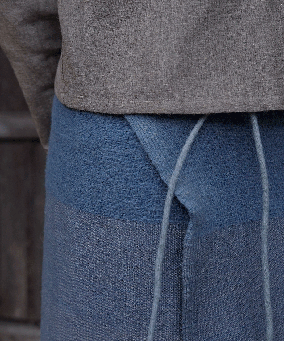 Wrap skirt | Trapezoid, Himalayas Wool, Indigo & gray, 5500BG