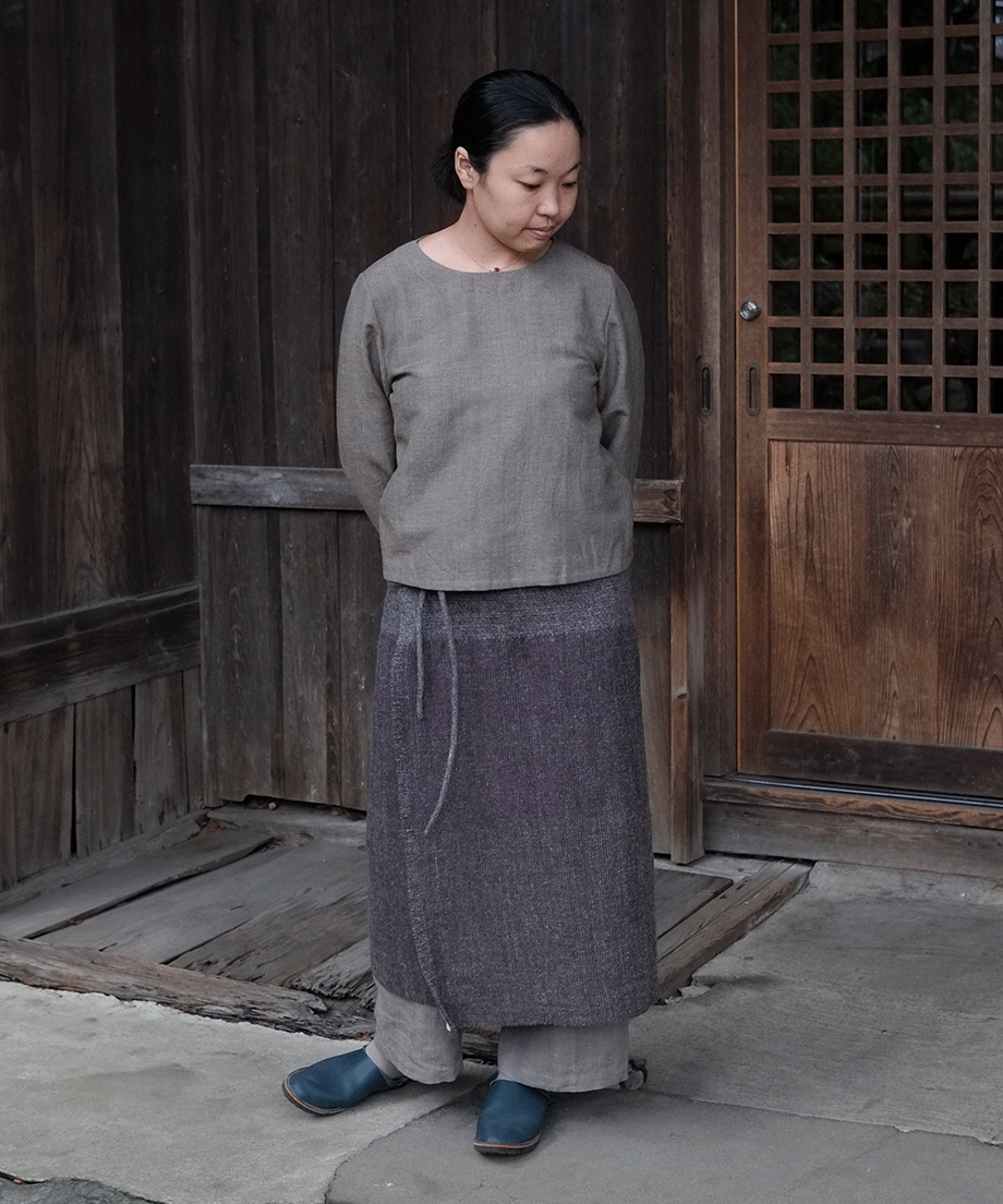 Long wrap skirt grey best sale
