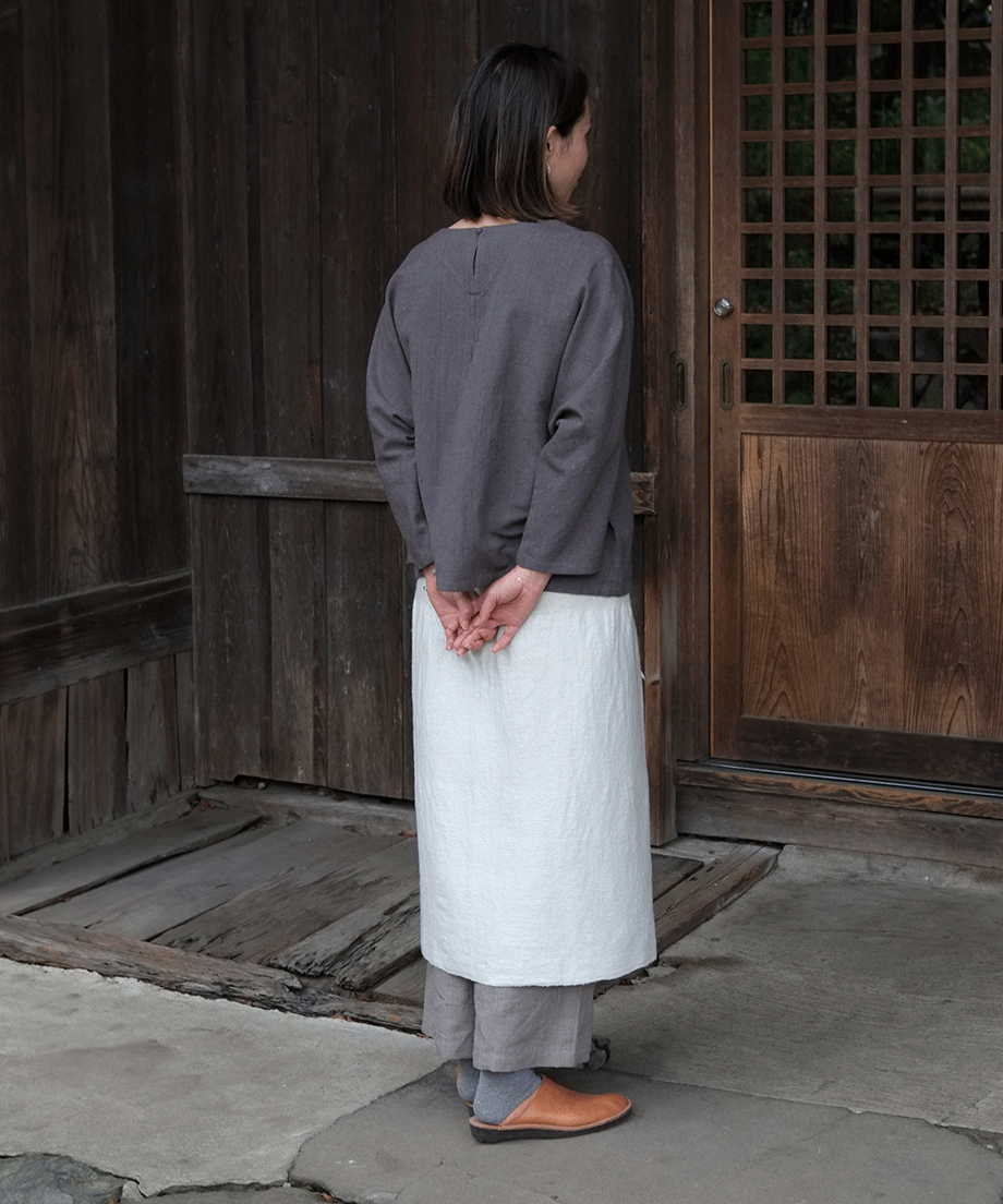 Wrap skirt | Trapezoid, Himalayas Wool, White, 5500W