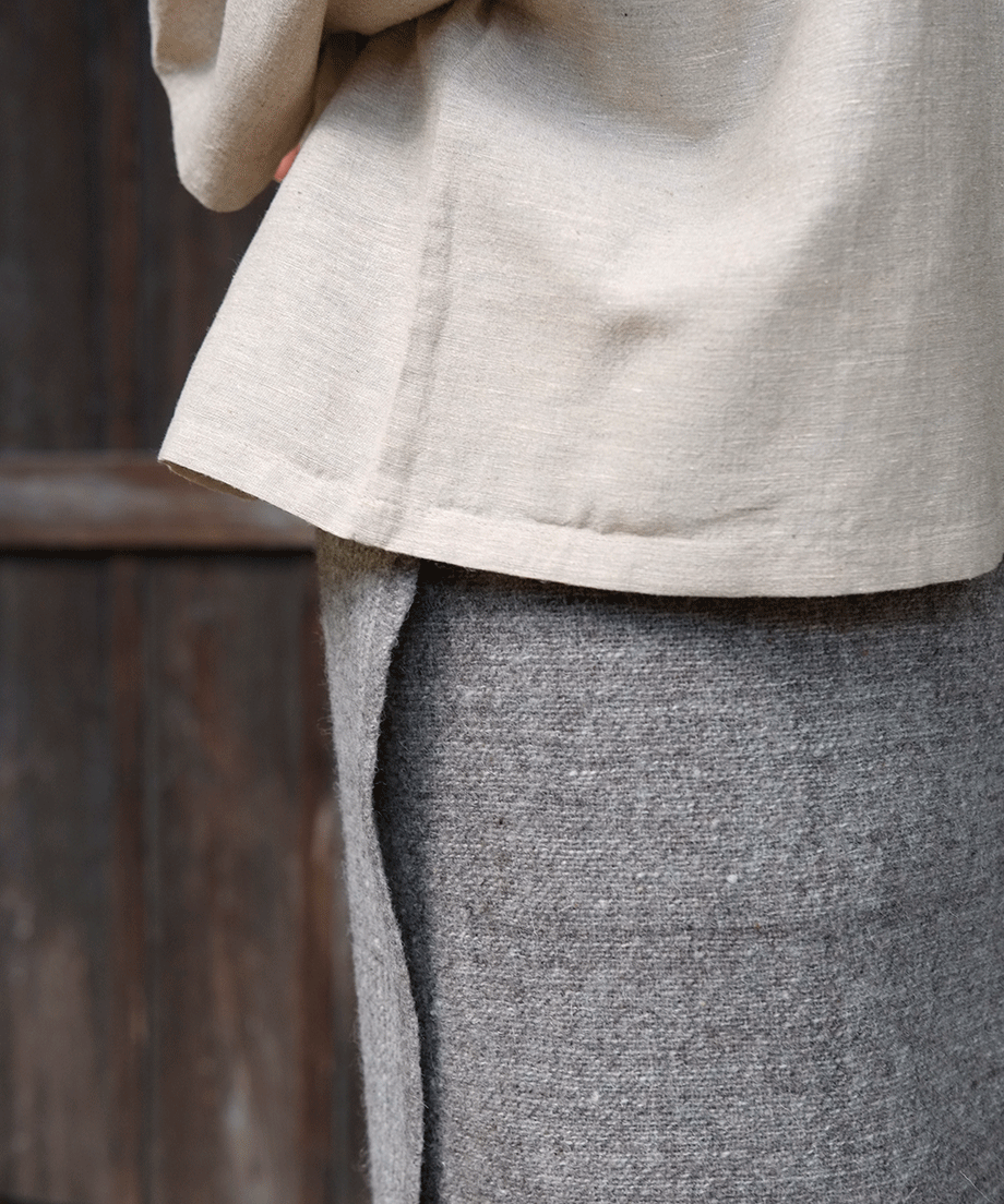 Wrap skirt | Plain, Himalayas Wool, Gray & light gray, 5505GGs