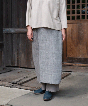 Wrap skirt | Plain, Himalayas Wool, Gray & light gray, 5505GGs