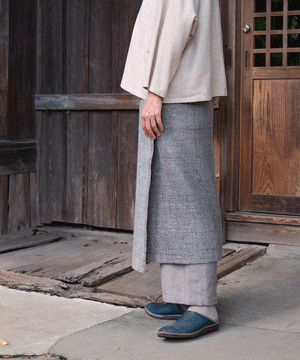 Wrap skirt | Plain, Himalayas Wool, Gray & light gray, 5505GGs