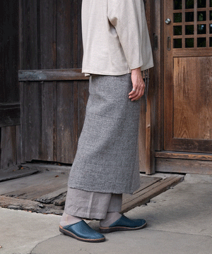 Wrap skirt | Plain, Himalayas Wool, Gray & light gray, 5505GGs