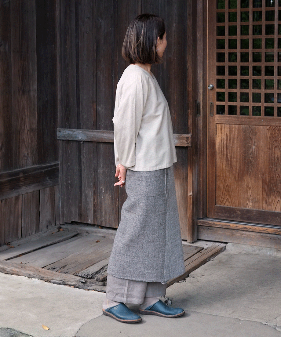 Wrap skirt | Plain, Himalayas Wool, Gray & light gray, 5505GGs