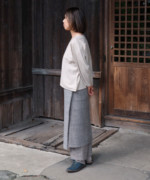 Wrap skirt | Plain, Himalayas Wool, Gray & light gray, 5505GGs