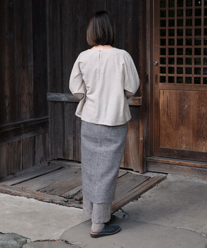 Wrap skirt | Plain, Himalayas Wool, Gray & light gray, 5505GGs