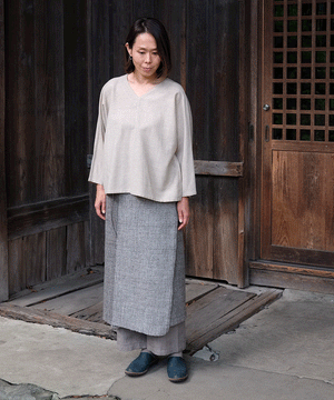 Wrap skirt | Plain, Himalayas Wool, Gray & light gray, 5505GGs