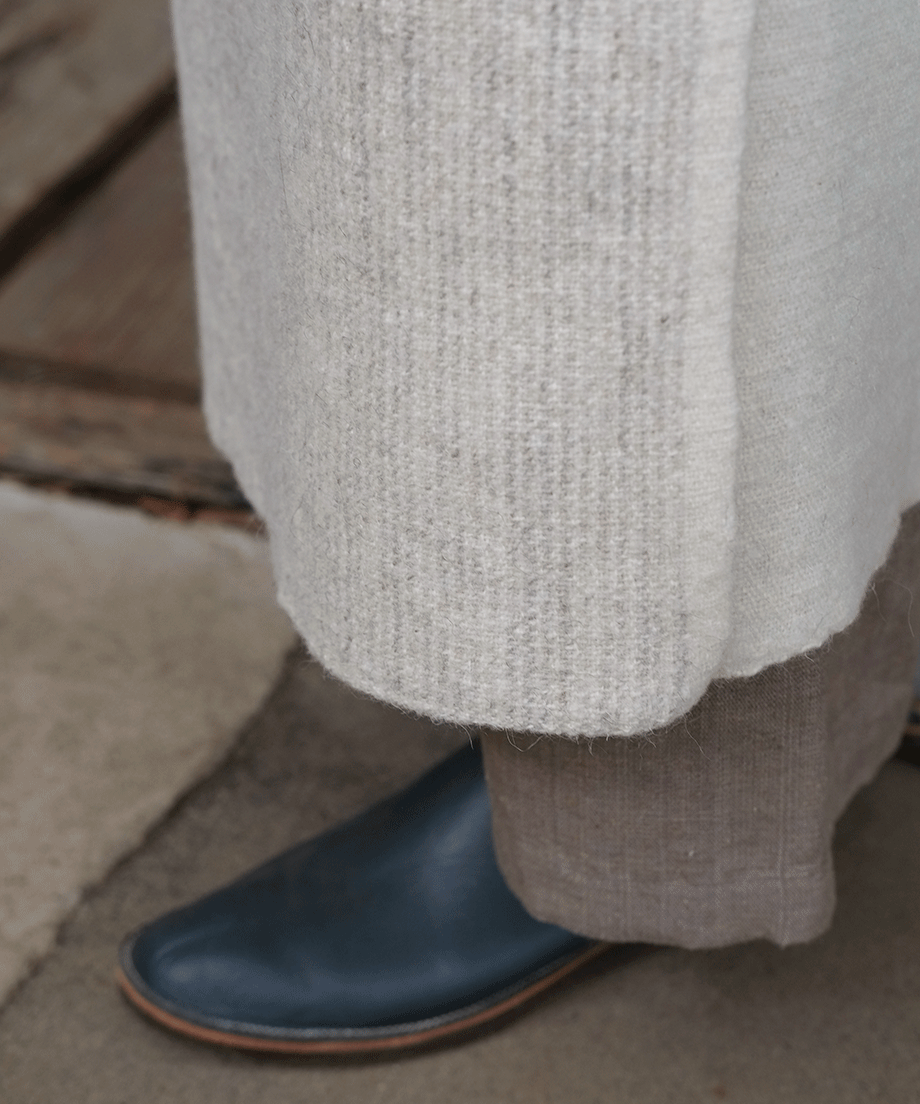 Wrap skirt | Plain, Himalayas Wool, White & gray, 5505WGs