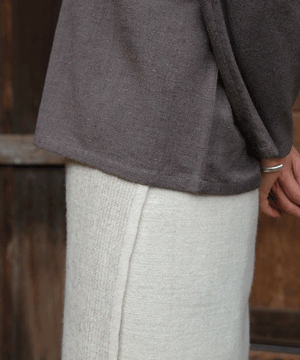Wrap skirt | Plain, Himalayan Wool, White & gray, 5505WGs