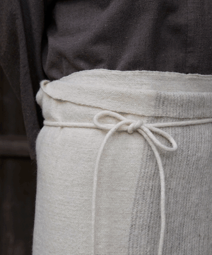 Wrap skirt | Plain, Himalayan Wool, White & gray, 5505WGs