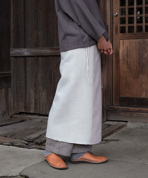 Wrap skirt | Plain, Himalayas Wool, White & pink, 5505WPs