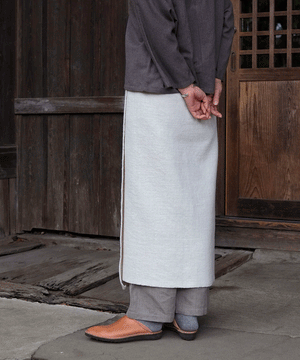 Wrap skirt | Plain, Himalayas Wool, White & pink, 5505WPs
