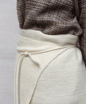 Wrap skirt | Plain short, Himalayas Wool, White, 5520W