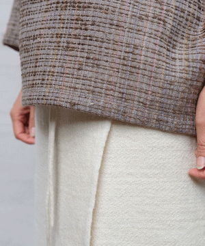 Wrap skirt | Plain short, Himalayas Wool, White, 5520W