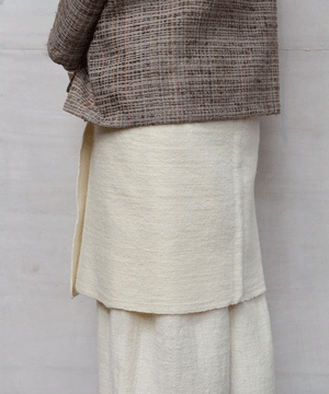 Wrap skirt | Plain short, Himalayas Wool, White, 5520W