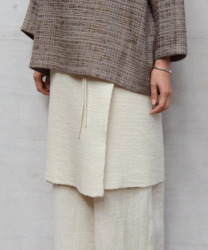 Wrap skirt | Plain short, Himalayas Wool, White, 5520W