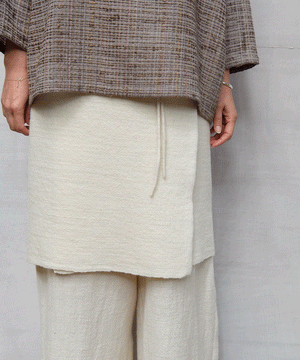 Wrap skirt | Plain short, Himalayas Wool, White, 5520W