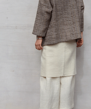 Wrap skirt | Plain short, Himalayas Wool, White, 5520W