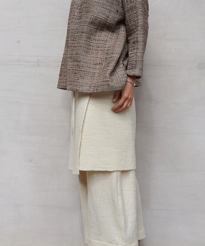 Wrap skirt | Plain short, Himalayas Wool, White, 5520W