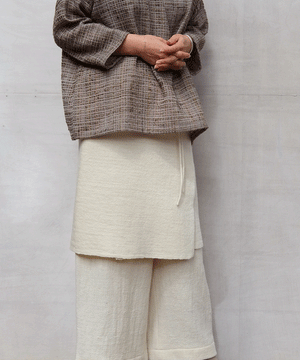 Wrap skirt | Plain short, Himalayas Wool, White, 5520W