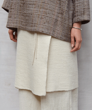 Wrap skirt | Plain short, Himalayas Wool, White, 5520W