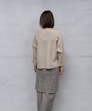 Wrap skirt | Plain short, Himalayas Wool, White & black, 5520WG