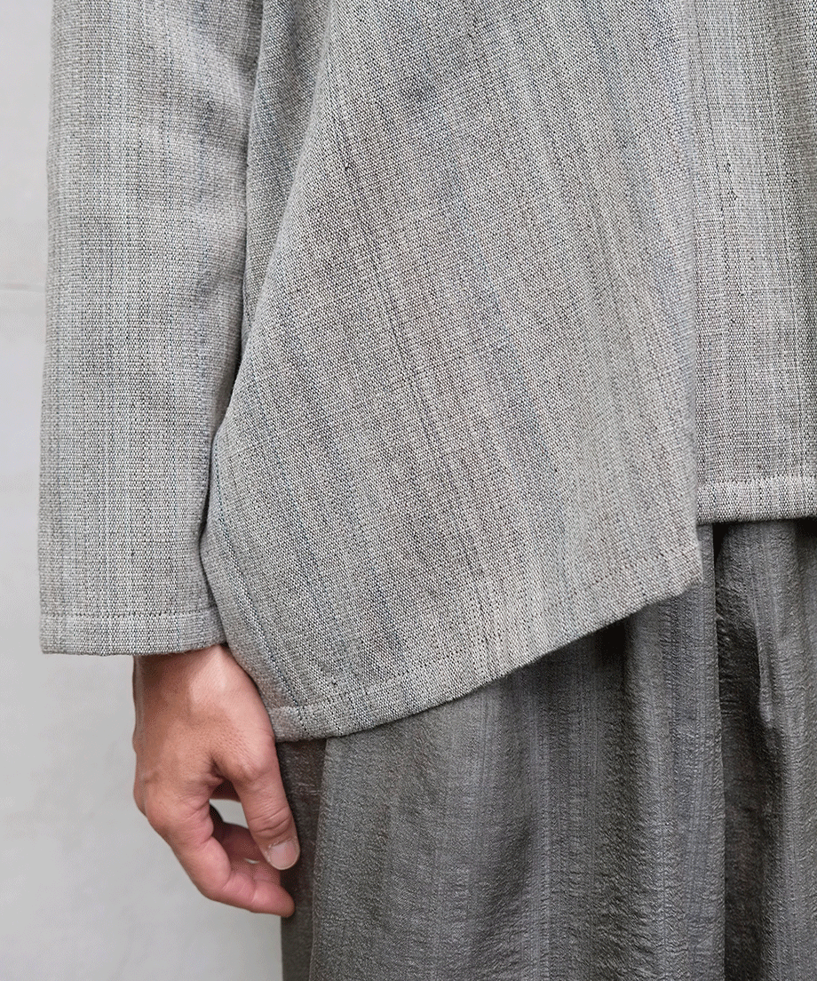 Koti series | Pullover, Wool & silk, Heather gray, 6555WG