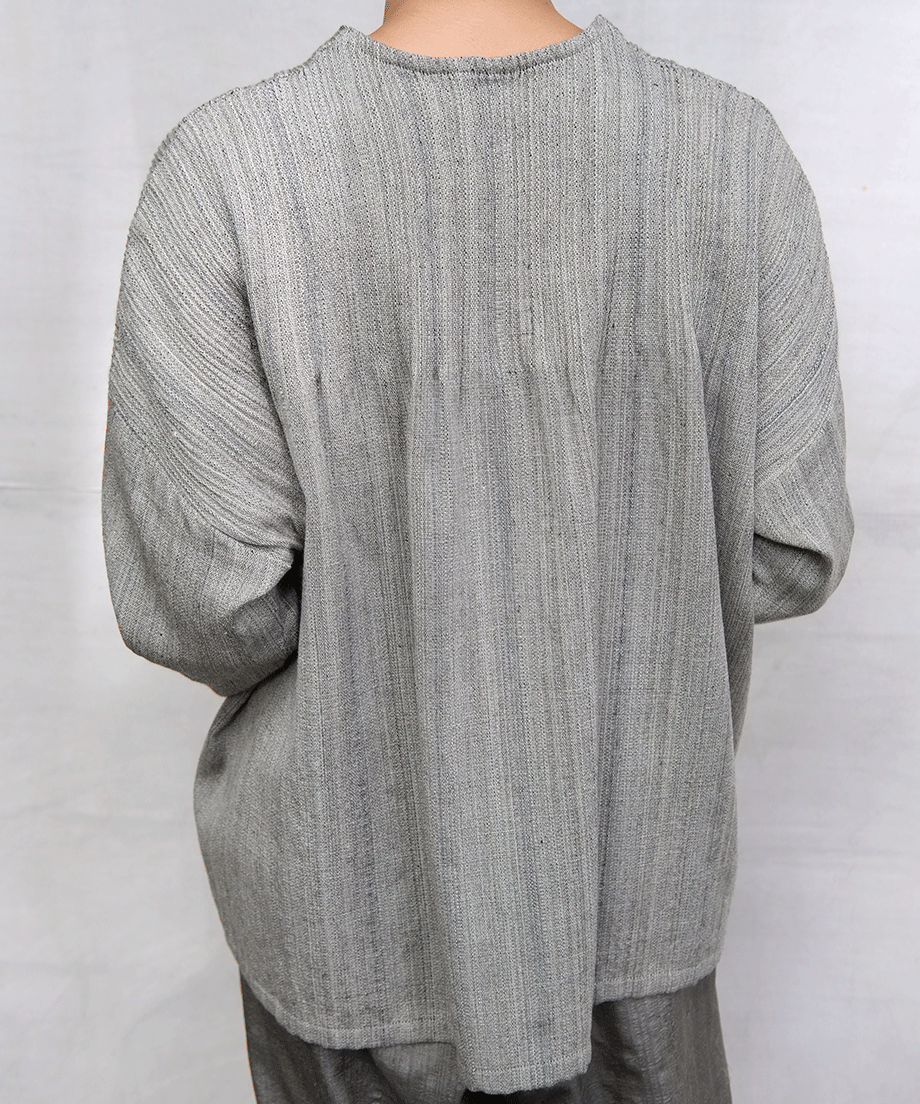 Koti series | Pullover, Wool & silk, Heather gray, 6555WG