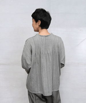 Koti series | Pullover, Wool & silk, Heather gray, 6555WG