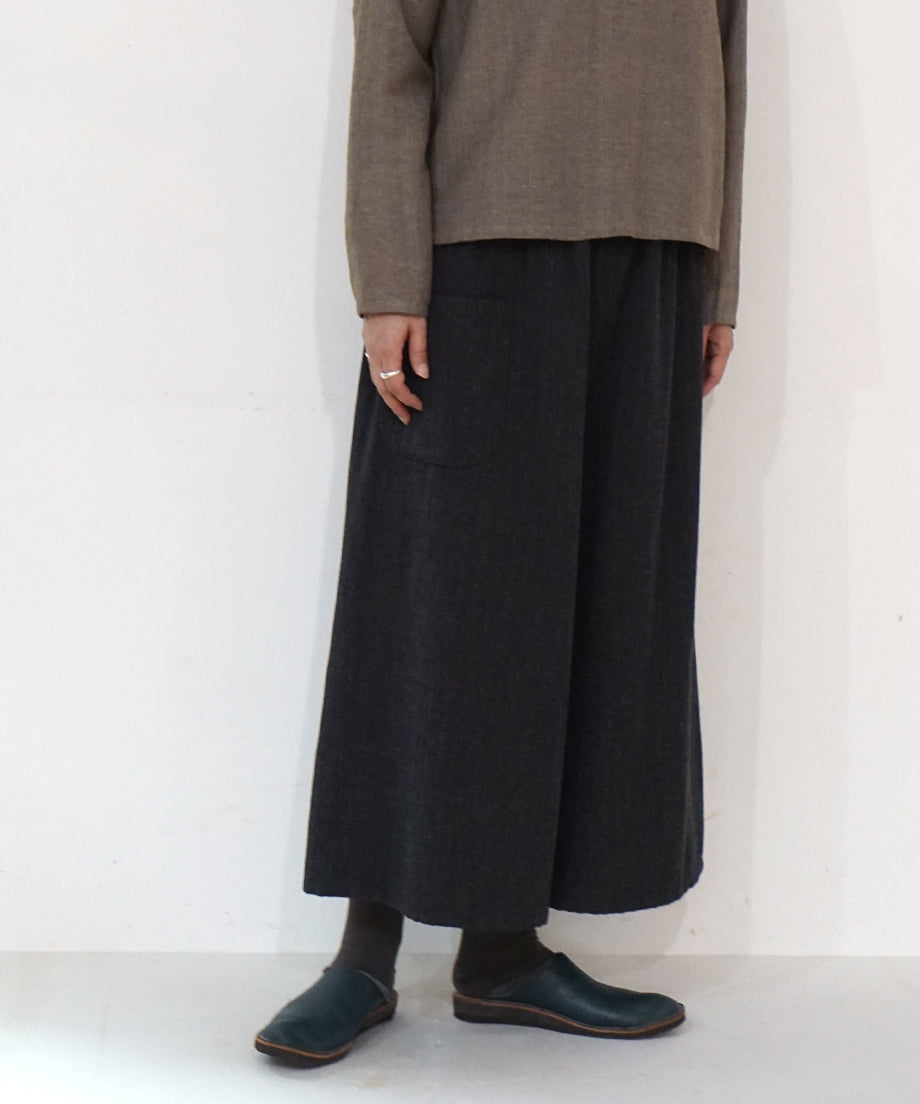 Koti series | Pants, Wool & silk, Black & Grey stripe, 6870wB