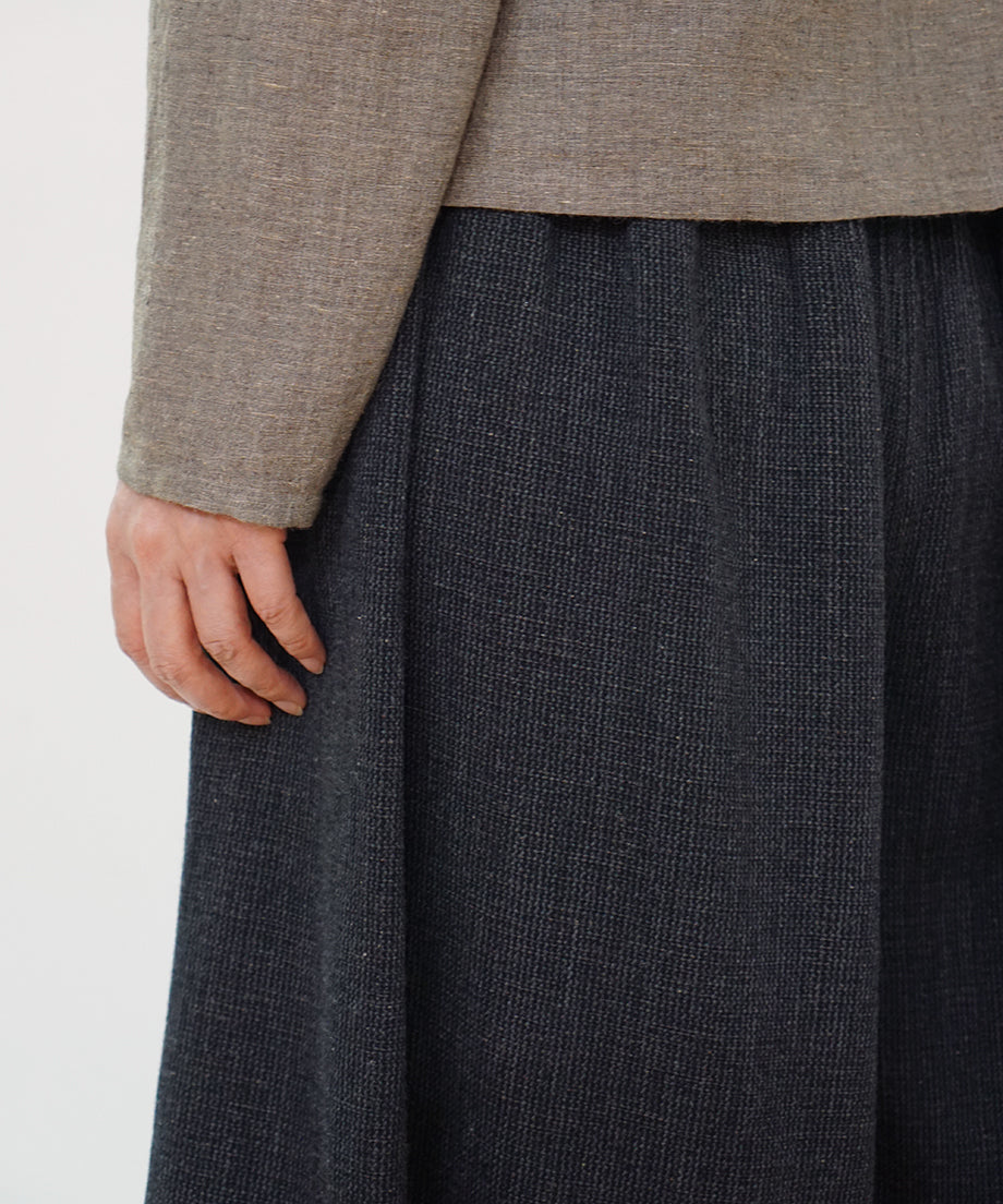 Koti series | Pants, Wool & silk, Black & Grey stripe, 6870wB