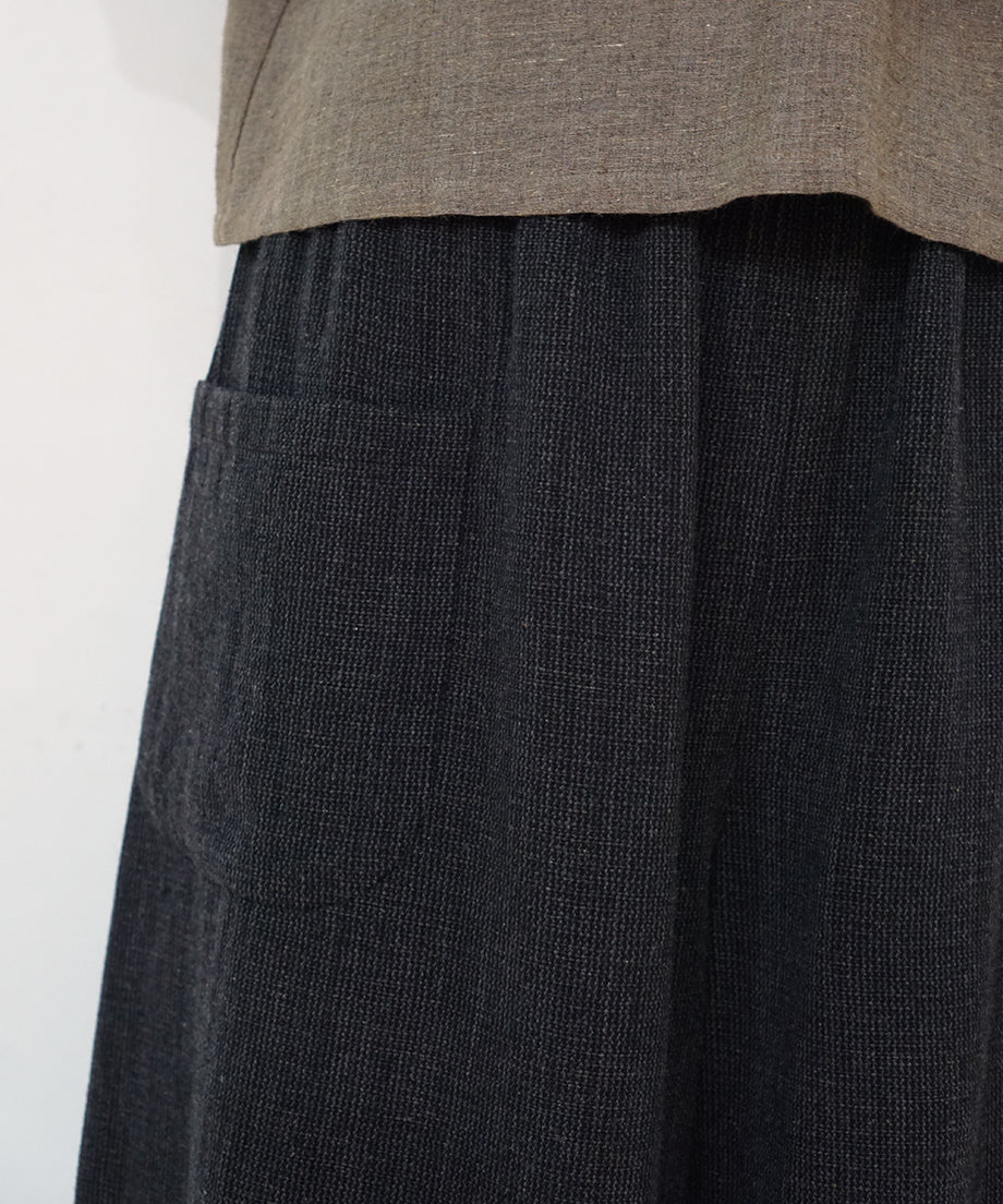 Koti series | Pants, Wool & silk, Black & Grey stripe, 6870wB