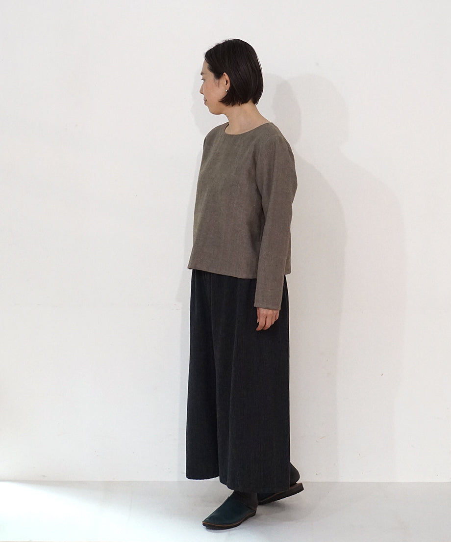 Koti series | Pants, Wool & silk, Black & Grey stripe, 6870wB